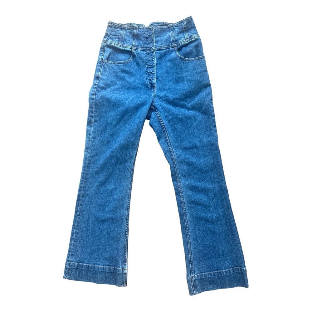 Ulla Johnson Ellis Button Fly High-Waisted Blue Jeans
